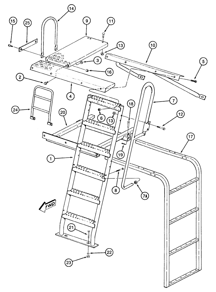 Схема запчастей Case IH 2155 - (9F-34) - STEPS AND LADDERS (12) - CHASSIS