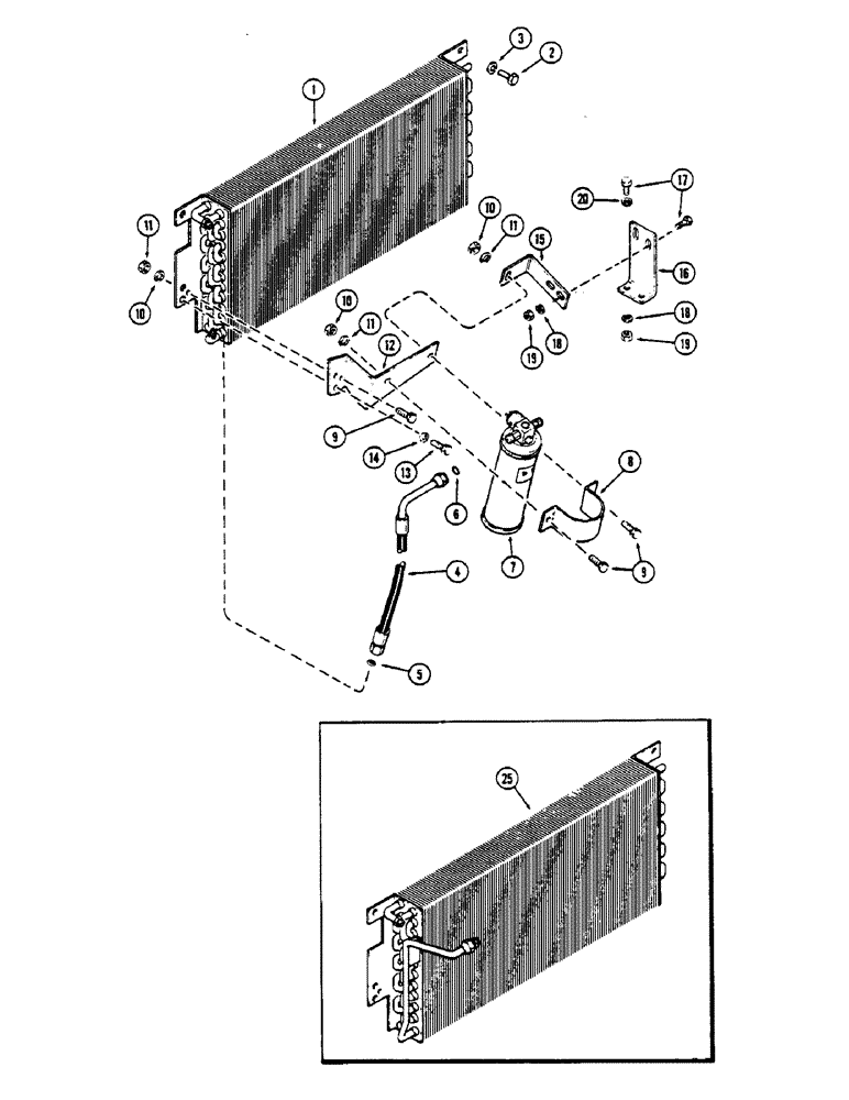 Схема запчастей Case IH 2670 - (538) - CAB, AIR CONDITIONER, CONDENSER AND RECEIVER DRYER MOUNTING (09) - CHASSIS/ATTACHMENTS