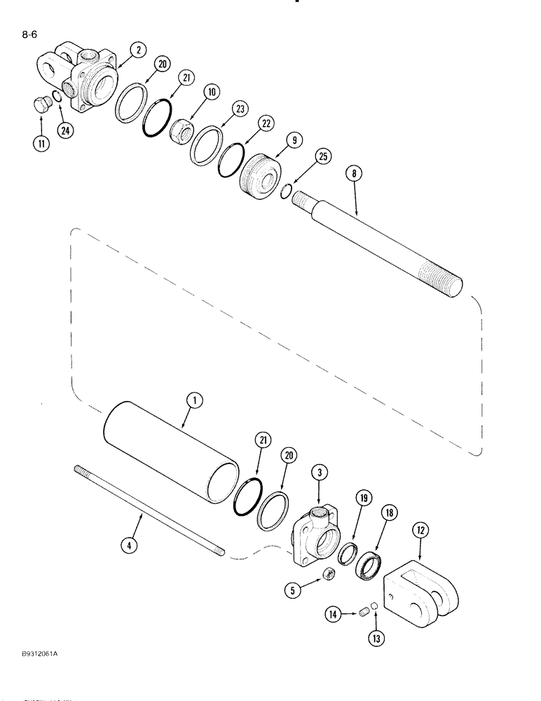 Схема запчастей Case IH 1840 - (8-06) - LIFT CYLINDER ASSEMBLY, ASSIST WHEEL 