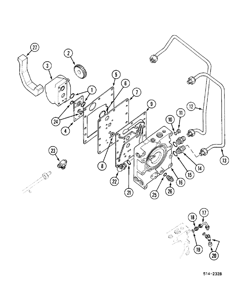 Схема запчастей Case IH 685 - (8-552) - 685, 785, 885 DIESEL TRACTOR, HYDRAULIC POWER SUPPLY AND MULTI-CONTROL VALVE (08) - HYDRAULICS