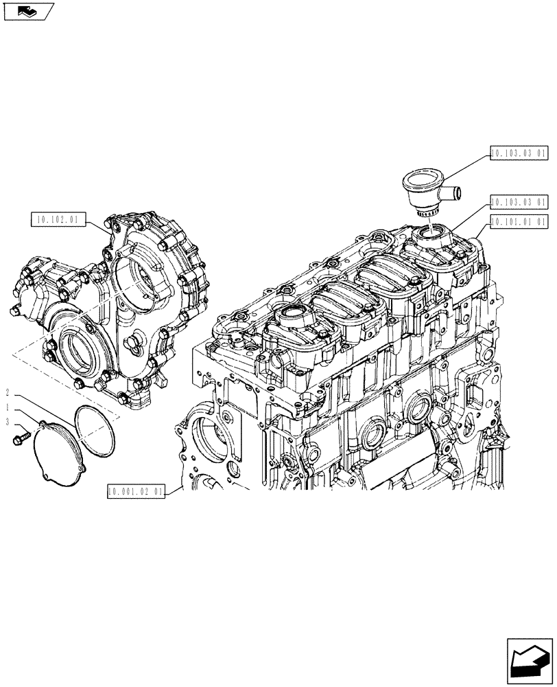 Схема запчастей Case IH FARMALL 65A - (10.246.01[03]) - COVER - INJECTION PUMP DRIVE (10) - ENGINE