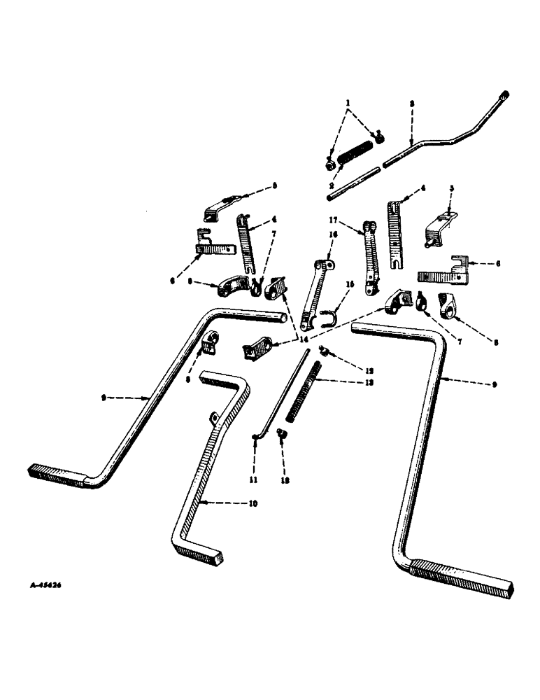 Схема запчастей Case IH INTERNATIONAL - (A-29) - REAR SECTIONS, BEAMS, PRESSURE ROD AND LIFTING ARMS, 36 TO 42 IN. ROWS 