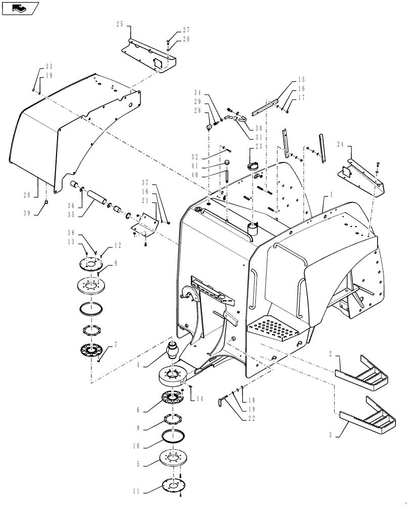 Схема запчастей Case IH STEIGER 600 - (39.100.06[01]) - REAR FRAME / FUEL TANKS AND FENDERS - STEIGER 550 & 600 BSN ZBF126024 (39) - FRAMES AND BALLASTING