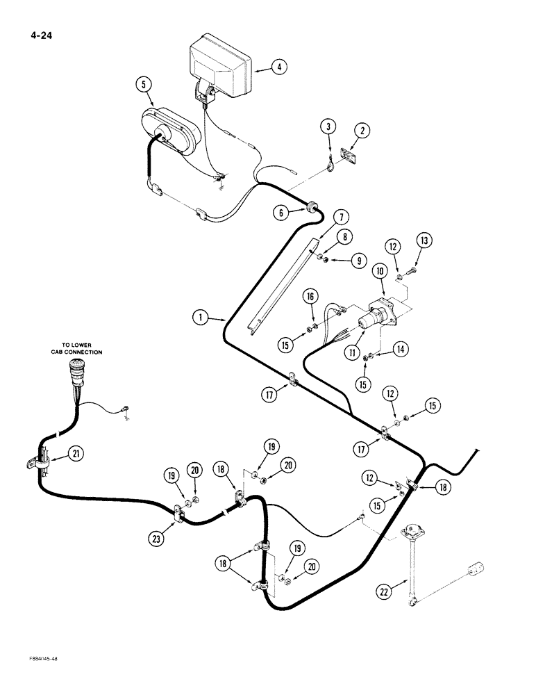 Схема запчастей Case IH 9180 - (4-24) - REAR FRAME HARNESS (04) - ELECTRICAL SYSTEMS