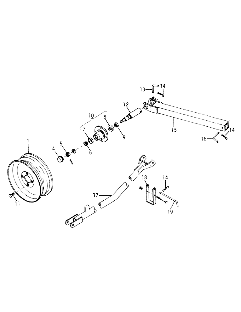 Схема запчастей Case IH 75 - (A-04) - TRANSPORT HITCH AND WHEEL 