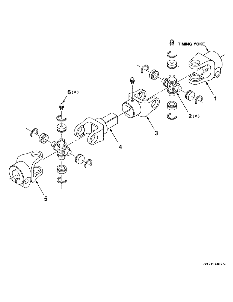 Схема запчастей Case IH 8312 - (5-08) - LOWER JACKSHAFT U-JOINT ASSY, 700711842 U-JOINT ASSEMBLY COMPLETE (58) - ATTACHMENTS/HEADERS