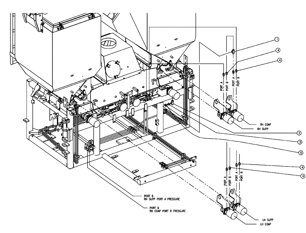 Схема запчастей Case IH FLX810 - (02-024) - FITTING GROUP, TRIPLE BIN, 37 & 50 CU. FT Bin Group