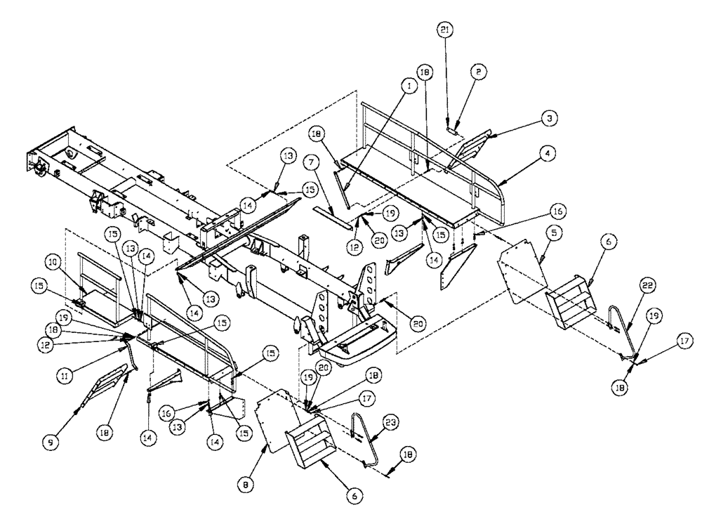 Схема запчастей Case IH FLX4375 - (04-011) - WALKWAY, FRONT FENDERS Frame & Suspension