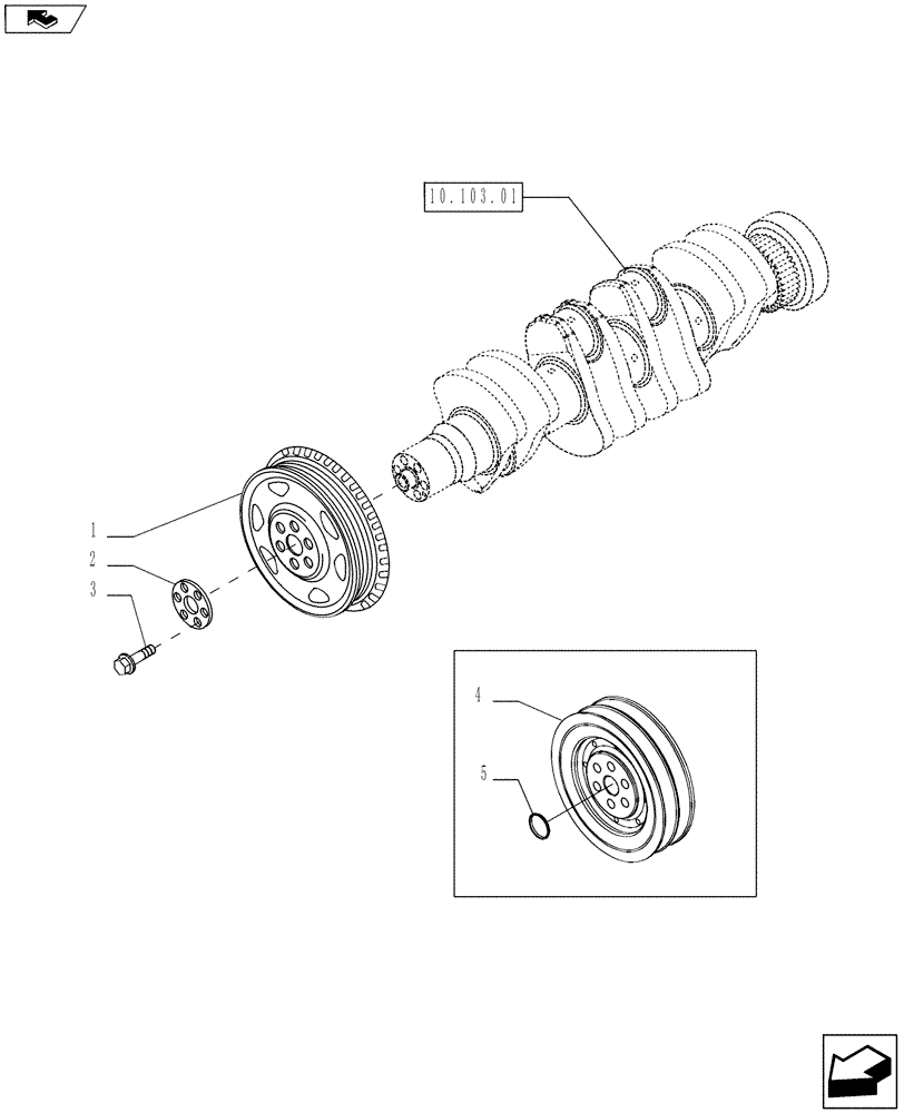 Схема запчастей Case IH P110 - (0.08.4[01]) - PULLEY - CRANKSHAFT (02) - ENGINE