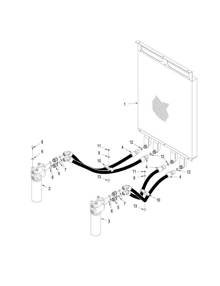 Схема запчастей Case IH STEIGER 335 - (08-01) - HYDRAULIC OIL COOLER (08) - HYDRAULICS