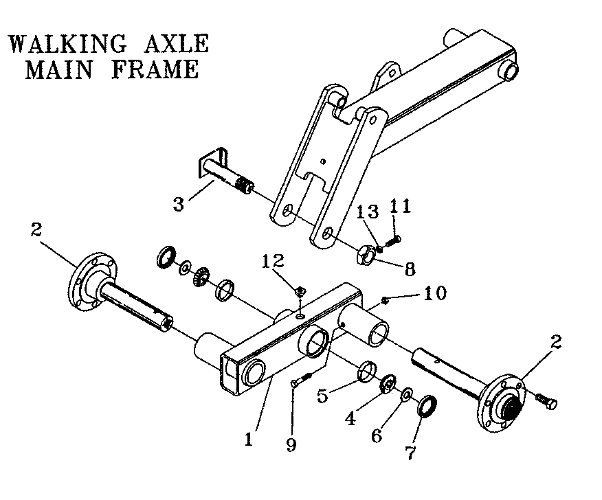 Схема запчастей Case IH NPX5300 - (44.100.02) - NPX5300 MAIN FRAME WALKING AXLE ASSEMBLY (09) - CHASSIS/ATTACHMENTS