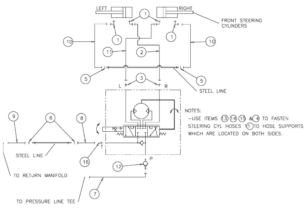 Схема запчастей Case IH SPX4410 - (06-003) - HYDRAULIC GROUP, 2WS Hydraulic Plumbing