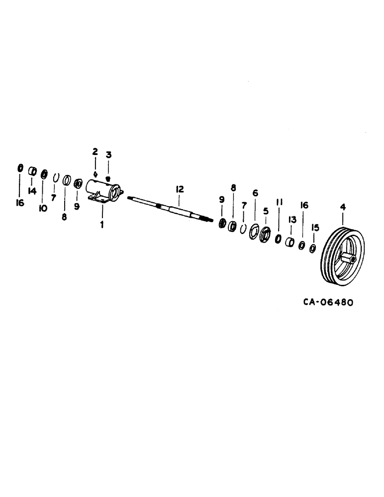 Схема запчастей Case IH 1460 - (07-035) - JACKSHAFT BEARING BLOCK (04) - Drive Train