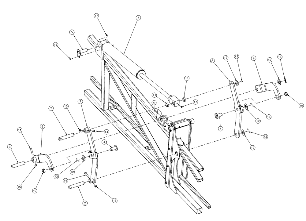 Схема запчастей Case IH SPX4260 - (08-009) - HINGE ASSEMBLY, RH (09) - BOOMS