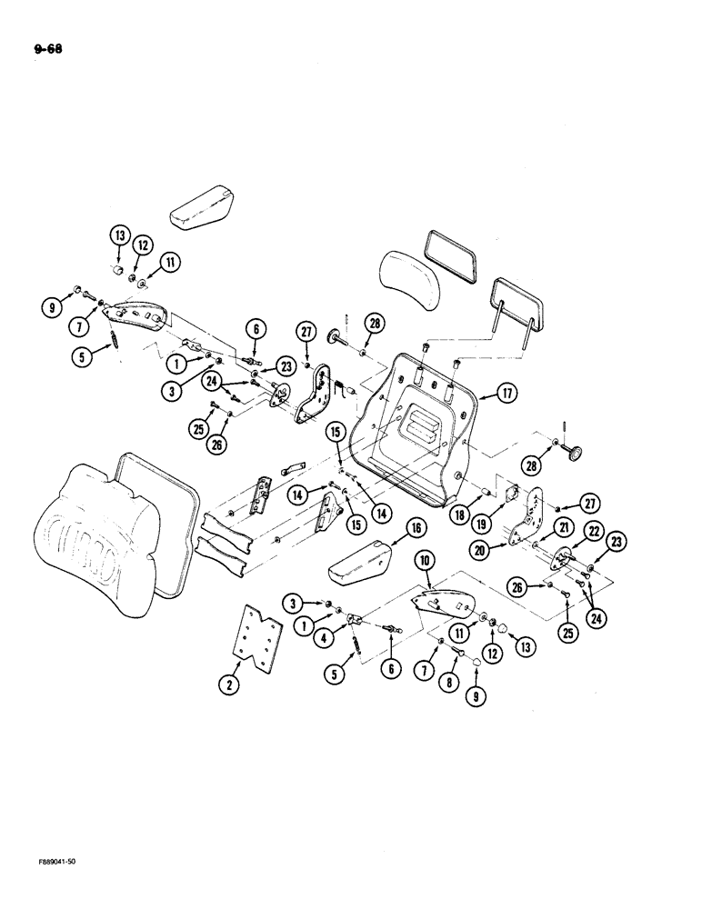 Схема запчастей Case IH 9180 - (9-068) - SEAT AIR SUSPENSION CAB (09) - CHASSIS/ATTACHMENTS