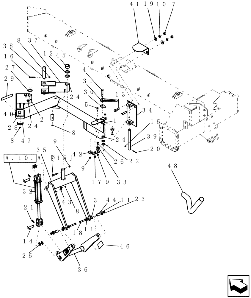 Схема запчастей Case IH ADX3430 - (L.10.B[10]) - AUGER MAIN SUPPORT ARM (BSN CBJ0019300) L - Field Processing