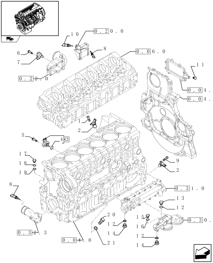 Схема запчастей Case IH F3CE0684E E004 - (0.17.1) - MOTOR SENSORS (504228090 - 504210473 - 504236504) 