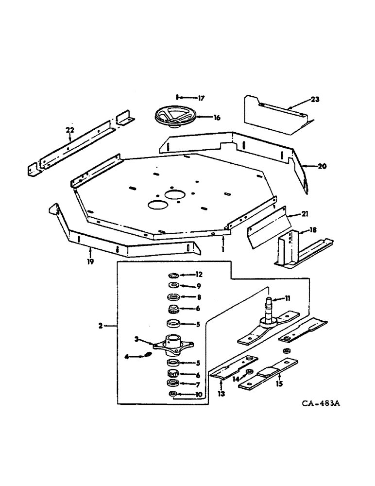 Схема запчастей Case IH 3142 - (B-02) - 3142 ROTARY CUTTER, PLATFORM AND SPINDLE 