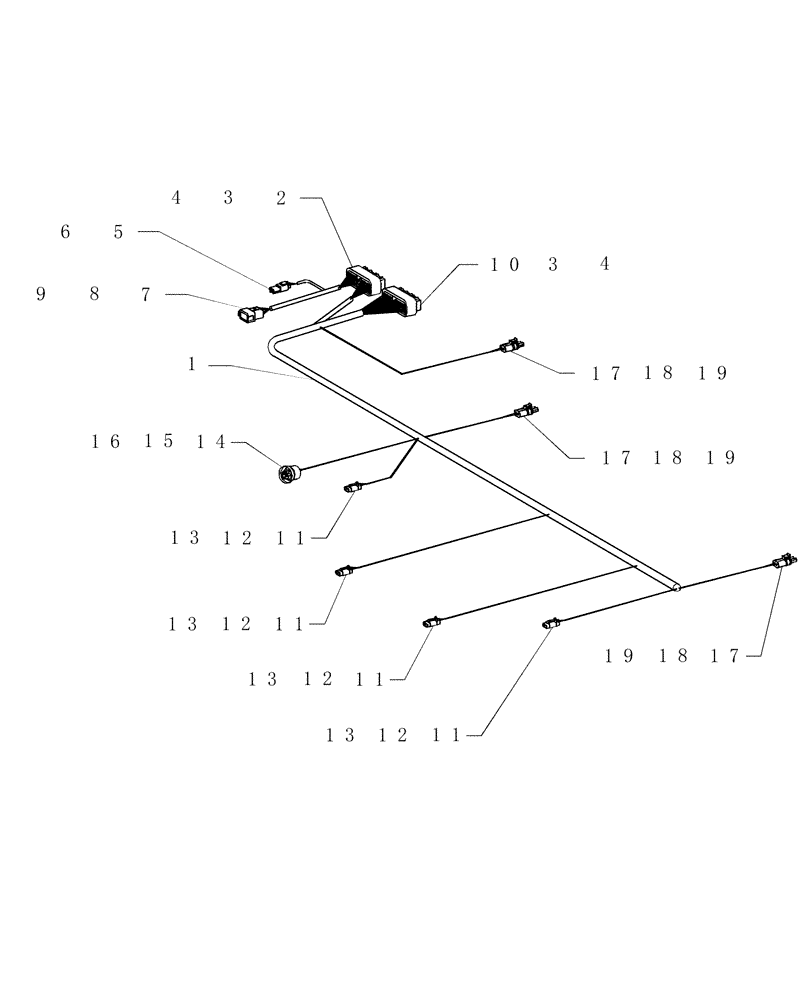 Схема запчастей Case IH ADX3260 - (A.50.A[19]) - THIRD TANK HARNESS A - Distribution Systems