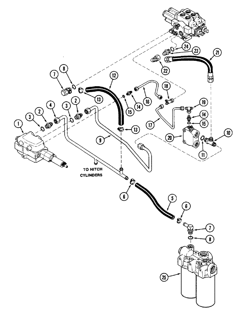 Схема запчастей Case IH 4690 - (8-280) - REMOTE HYDRAULIC SYSTEM, P.I.N. 8860450 AND AFTER (08) - HYDRAULICS