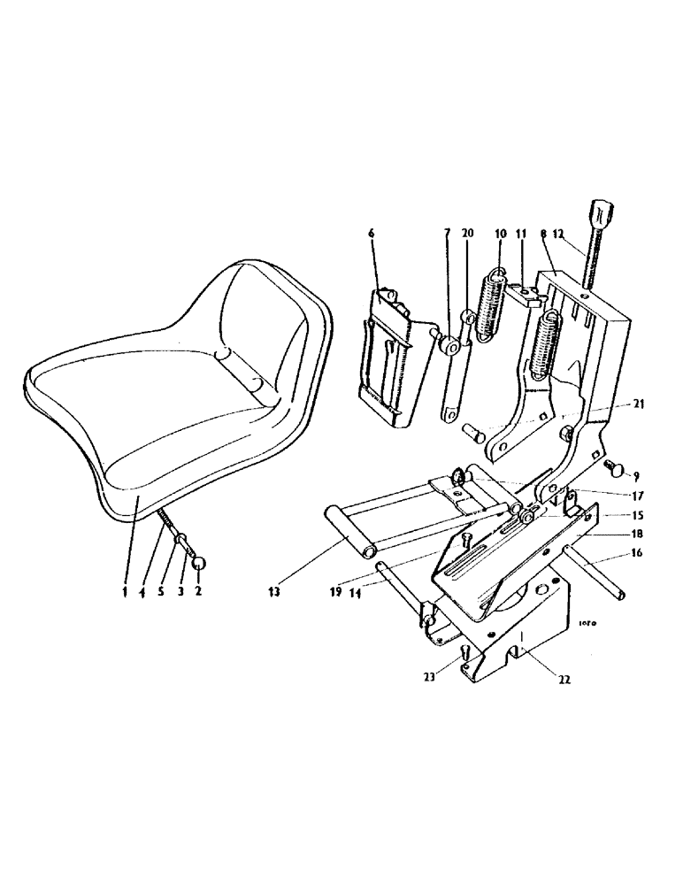 Схема запчастей Case IH 1200 - (106) - SUPER COMFORT SUSPENSION SEAT, U1336, WITH HYDRAULIC DAMPER (12) - CHASSIS