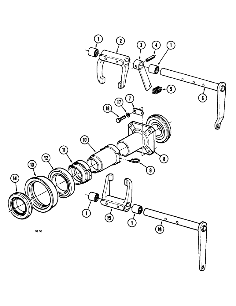 Схема запчастей Case IH 2150 - (6-004) - CLUTCH CONTROLS (06) - POWER TRAIN