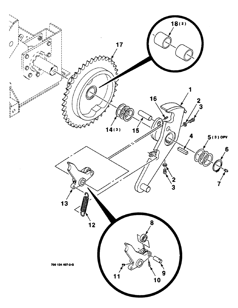 Схема запчастей Case IH 8590 - (6-14) - DRIVE CLUTCH ASSEMBLY, KNOTTER CAM (14) - BALE CHAMBER