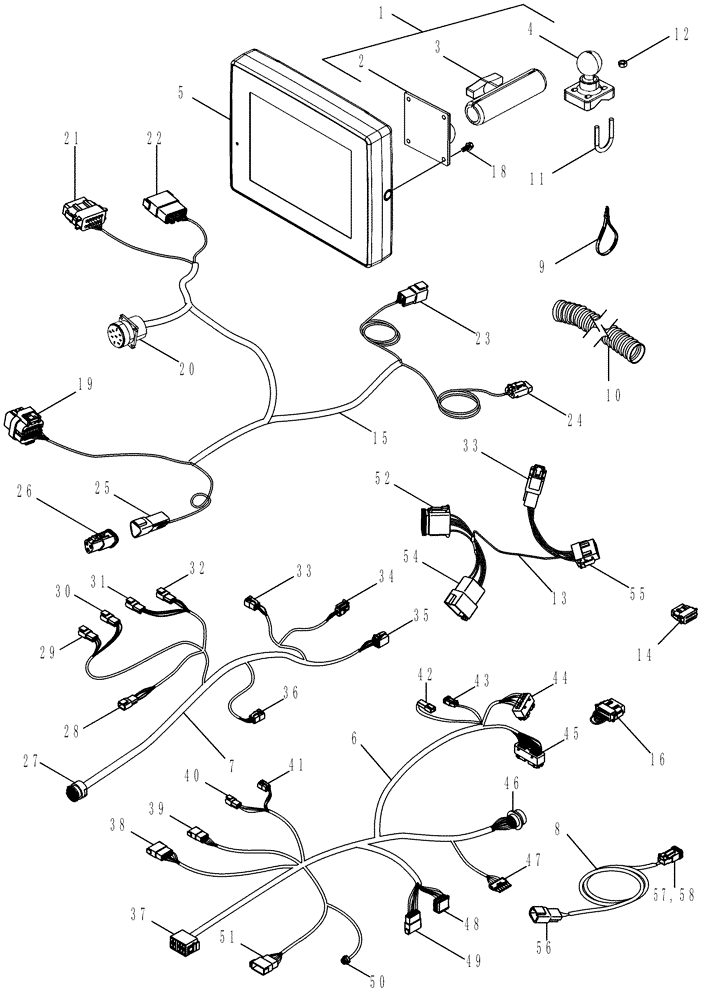 Схема запчастей Case IH MX275 - (04-46) - ACCUGUIDE - HARNESS AND MONITOR - BTW Z6RZ04001 AND Z7RZ01521 (04) - ELECTRICAL SYSTEMS