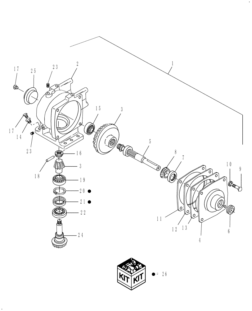 Схема запчастей Case IH MD72 - (008) - GEARBOX BSN YFN146307 (58) - ATTACHMENTS/HEADERS