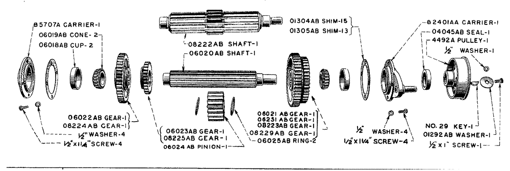 Схема запчастей Case IH LA-SERIES - (045) - SLIDING GEAR SHAFT (06) - POWER TRAIN