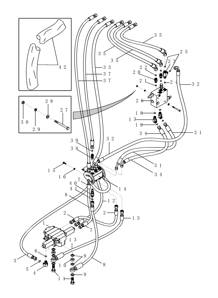 Схема запчастей Case IH LX172 - (08-10) - HYDRAULICS - 3 FUNCTION WITH ONE LEVER QUICK CONNECT WITH HYDRAULIC SELF-LEVELING (08) - HYDRAULICS