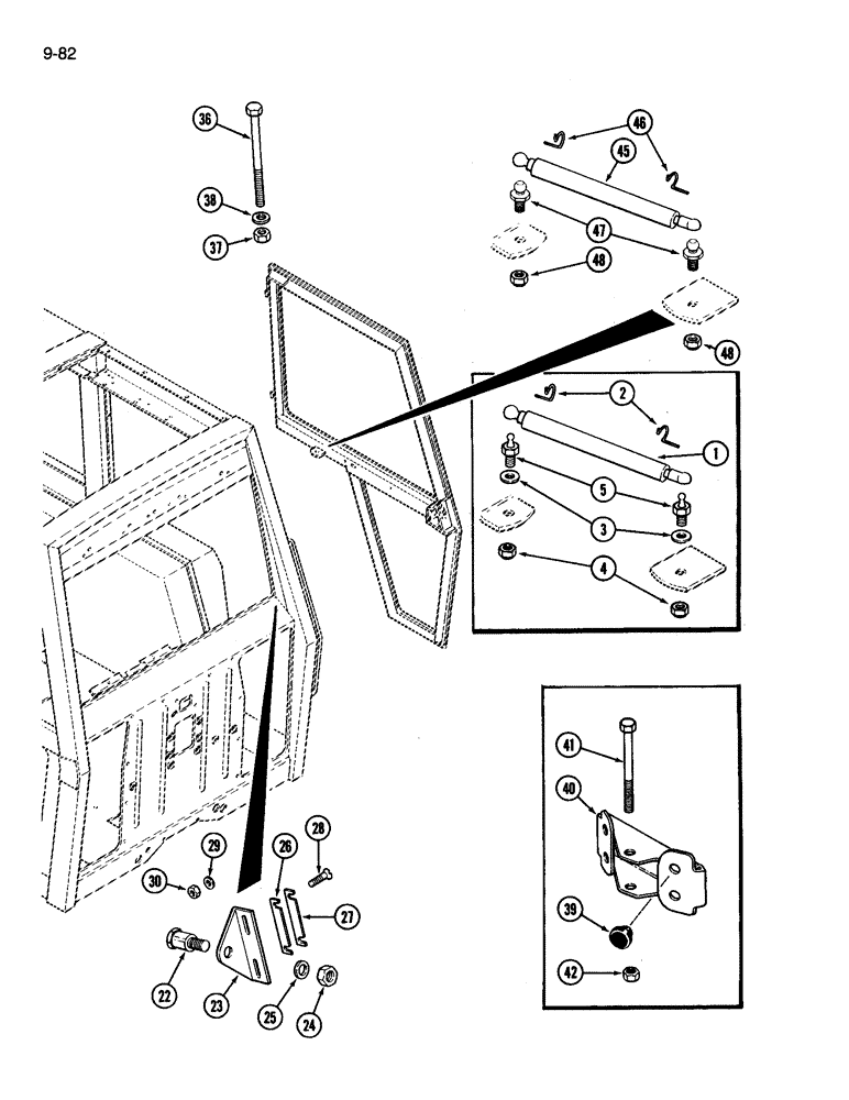 Схема запчастей Case IH 3394 - (9-082) - CAB, DOOR RETAINING PARTS (09) - CHASSIS/ATTACHMENTS