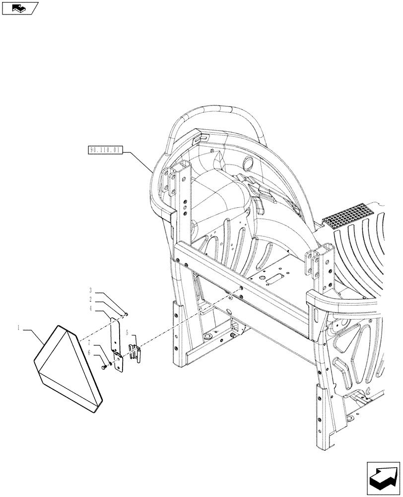 Схема запчастей Case IH FARMALL 75C - (55.404.1002) - REFLECTIVE TRIANGLE - NAR - L/CAB (55) - ELECTRICAL SYSTEMS