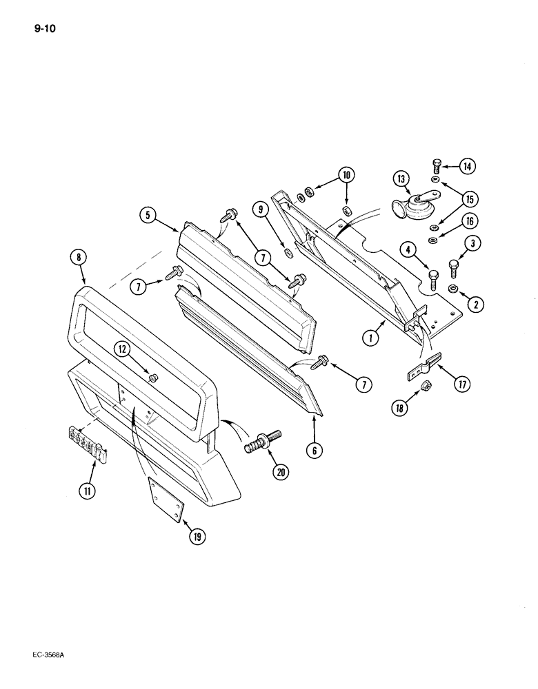 Схема запчастей Case IH 895 - (9-010) - RADIATOR GRILLE (09) - CHASSIS/ATTACHMENTS