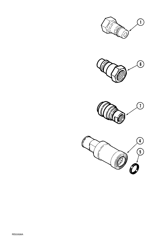 Схема запчастей Case IH 1015 - (8-012) - HYDRAULIC SELF SEALING COUPLINGS (35) - HYDRAULIC SYSTEMS