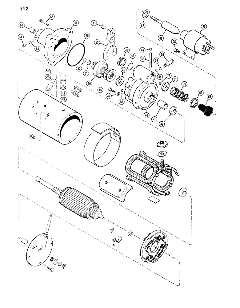 Схема запчастей Case IH 870 - (112) - A64907 STARTER, (336B) DIESEL ENGINE, FIRST USED TRACTOR SERIAL NUMBER 8727973 (04) - ELECTRICAL SYSTEMS