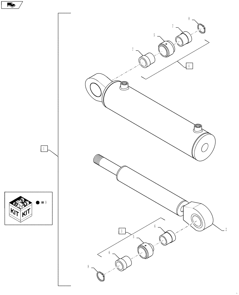 Схема запчастей Case IH 3230 - (35.900.14) - FOLD CYLINDER, FRONT INNER BOOM (35) - HYDRAULIC SYSTEMS