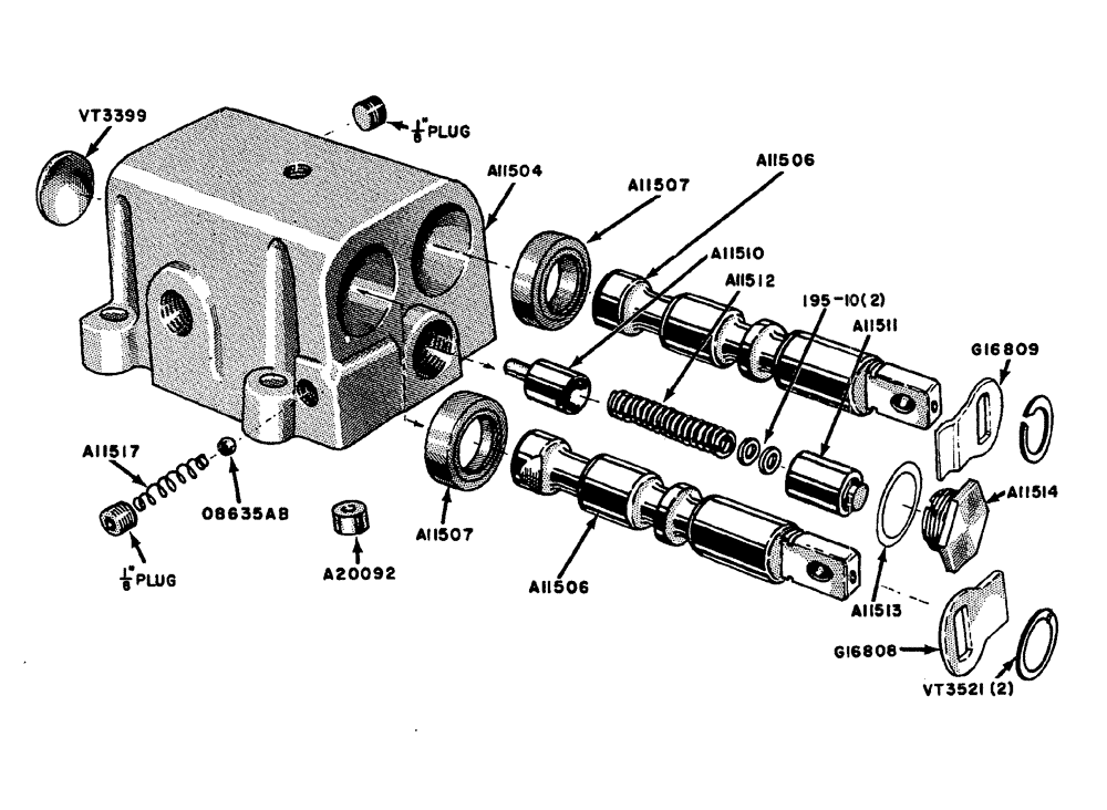 Схема запчастей Case IH 630 - (066) - PARTS FOR A49097 CASE-O-MATIC CONTROL VALVE (06) - POWER TRAIN