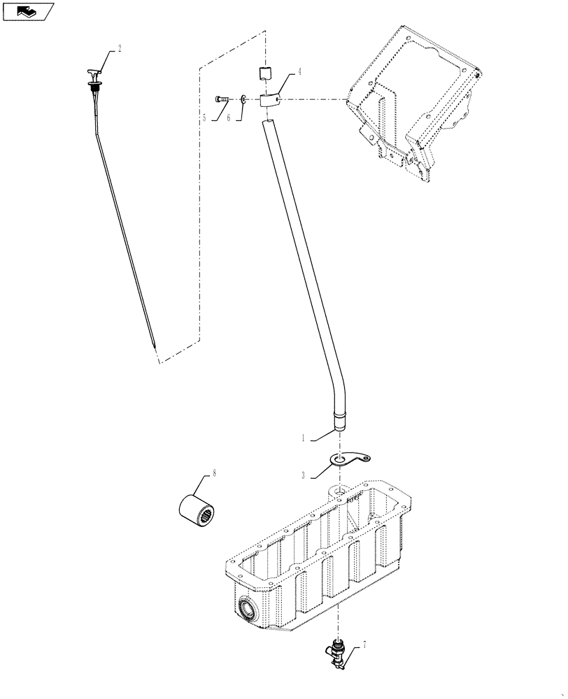 Схема запчастей Case IH 7230 - (66.260.22[01]) - PAN, PTO DIPSTICK ASSEMBLY (66) - THRESHING