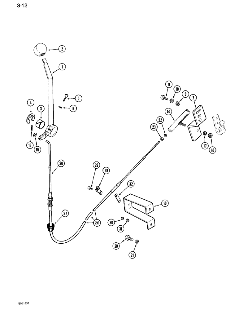 Схема запчастей Case IH 7110 - (3-12) - HAND THROTTLE CONTROL (03) - FUEL SYSTEM