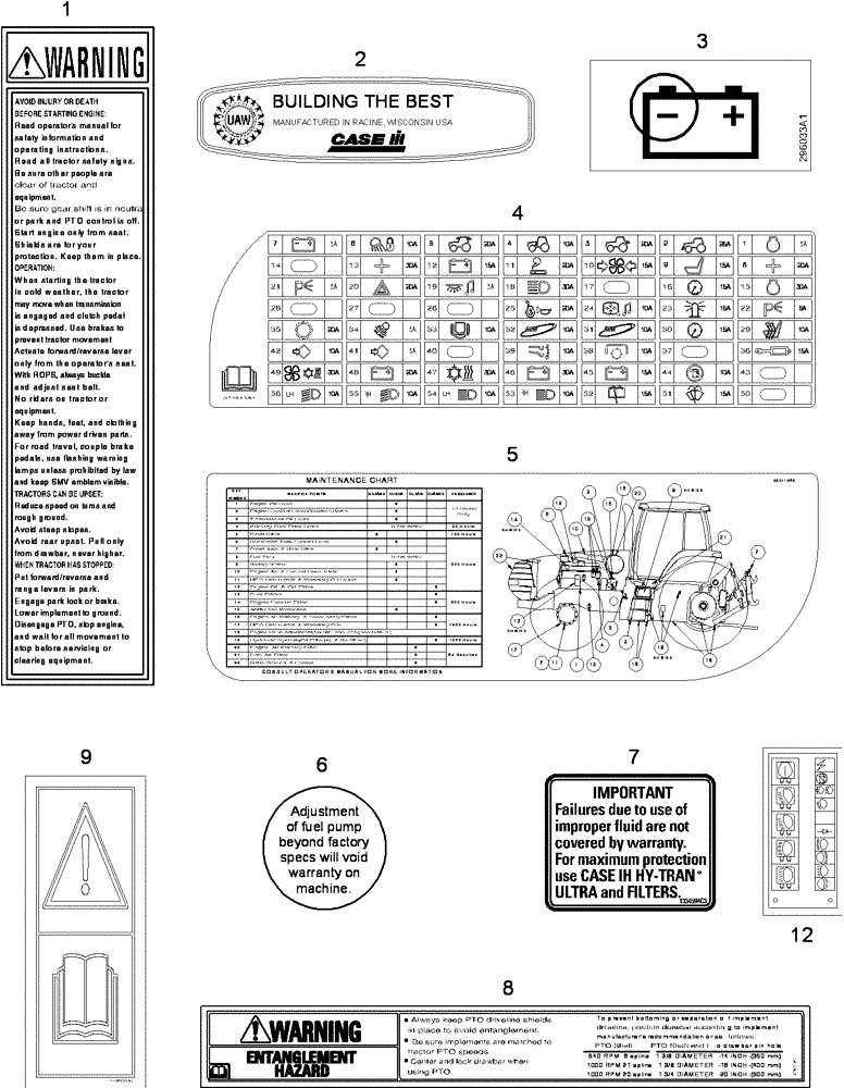 Схема запчастей Case IH MX230 - (09-67) - DECALS (09) - CHASSIS/ATTACHMENTS