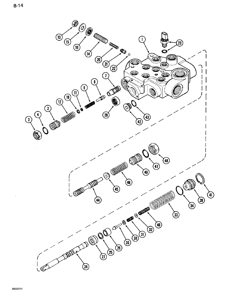 Схема запчастей Case IH 7110 - (8-14) - PTO VALVE ASSEMBLY, PRIOR TO TRANSMISSION SERIAL NUMBER AJB0041225 (08) - HYDRAULICS