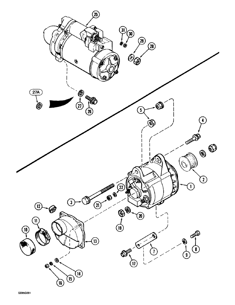 Схема запчастей Case IH 1670 - (4-58) - ALTERNATOR MOUNTING (06) - ELECTRICAL