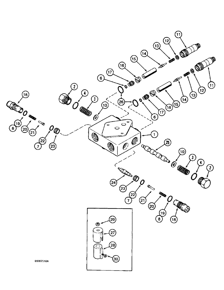 Схема запчастей Case IH 1688 - (8-50) - DOUBLE PILOTED VALVE - 124857A1, FOR UNLOADER AUGER SWING AND REEL FORE/AFT, PIN JJC119607 AND AFTER (07) - HYDRAULICS