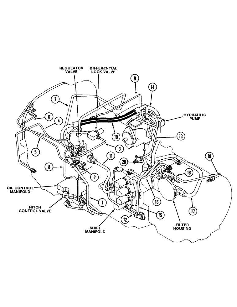 Схема запчастей Case IH 2094 - (1-10) - PICTORIAL INDEX, MAIN HYDRAULICS (00) - PICTORIAL INDEX