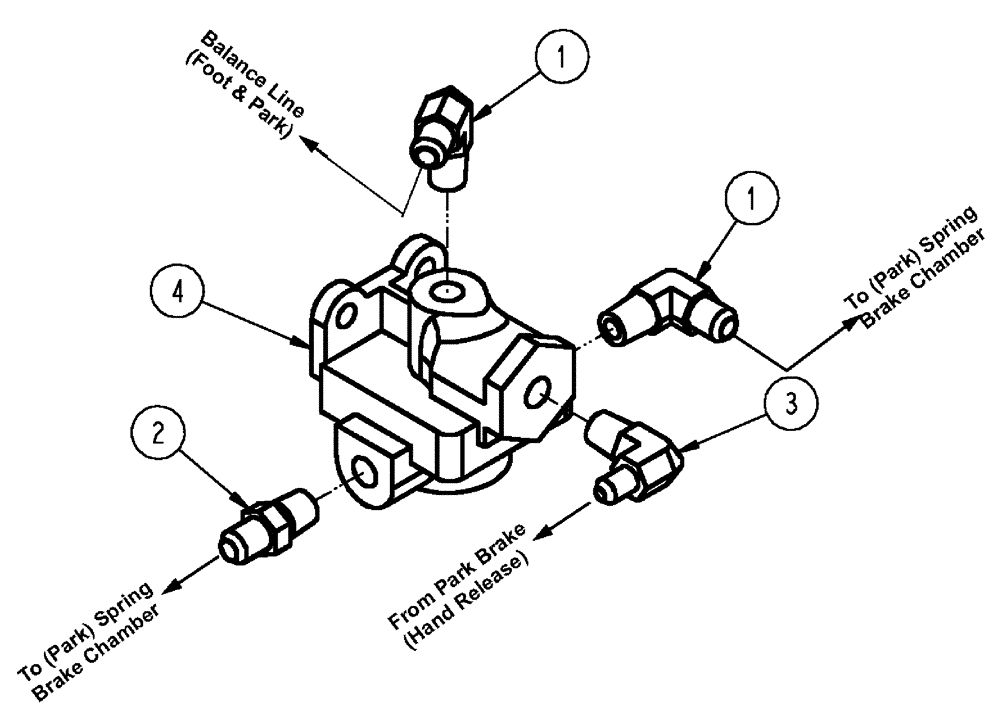 Схема запчастей Case IH TITAN 4520 - (07-007) - QUICK RELEASE, PARK BRAKE Pneumatics