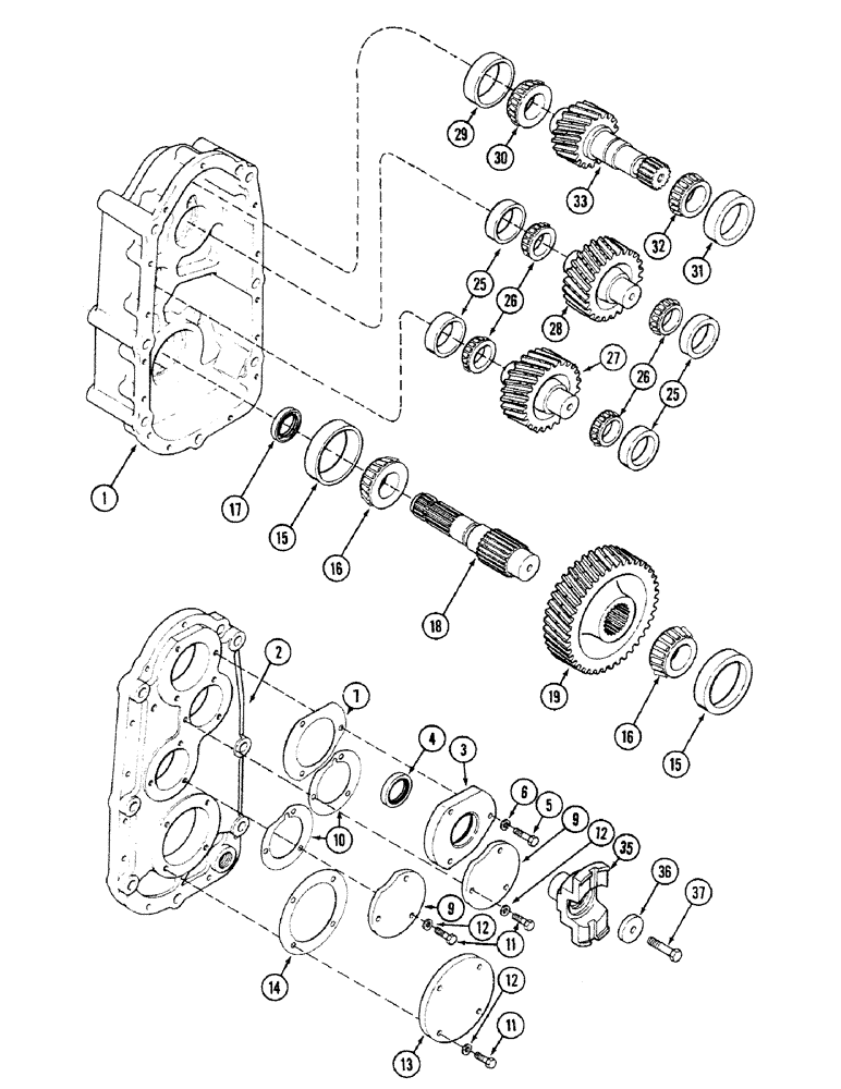 Схема запчастей Case IH 4694 - (6-270) - PTO INPUT AND OUTPUT SHAFTS, GEARS AND COVERS (06) - POWER TRAIN