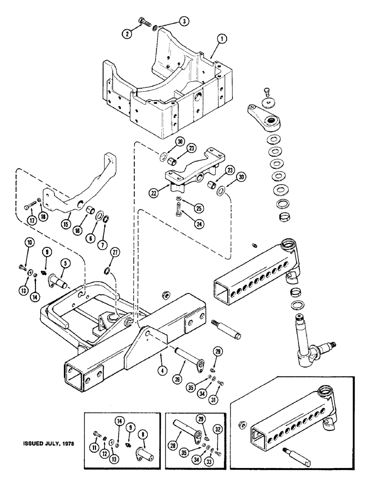 Схема запчастей Case IH 1570 - (094) - ADJUSTABLE FRONT AXLE (05) - STEERING