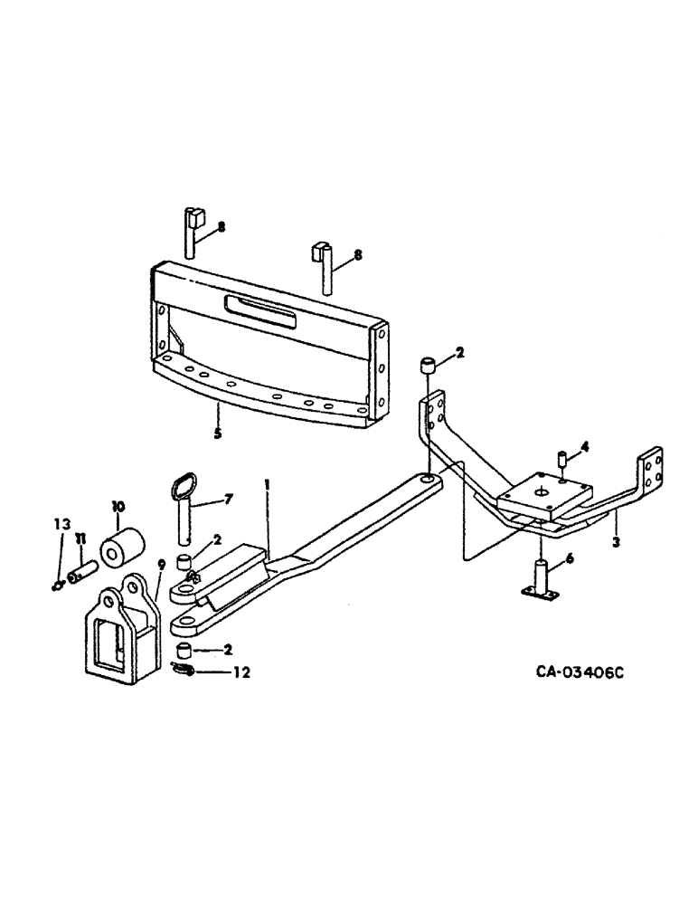 Схема запчастей Case IH 4386 - (09-05) - FRAME, DRAWBAR ASSY, ROLLER TYPE (12) - FRAME