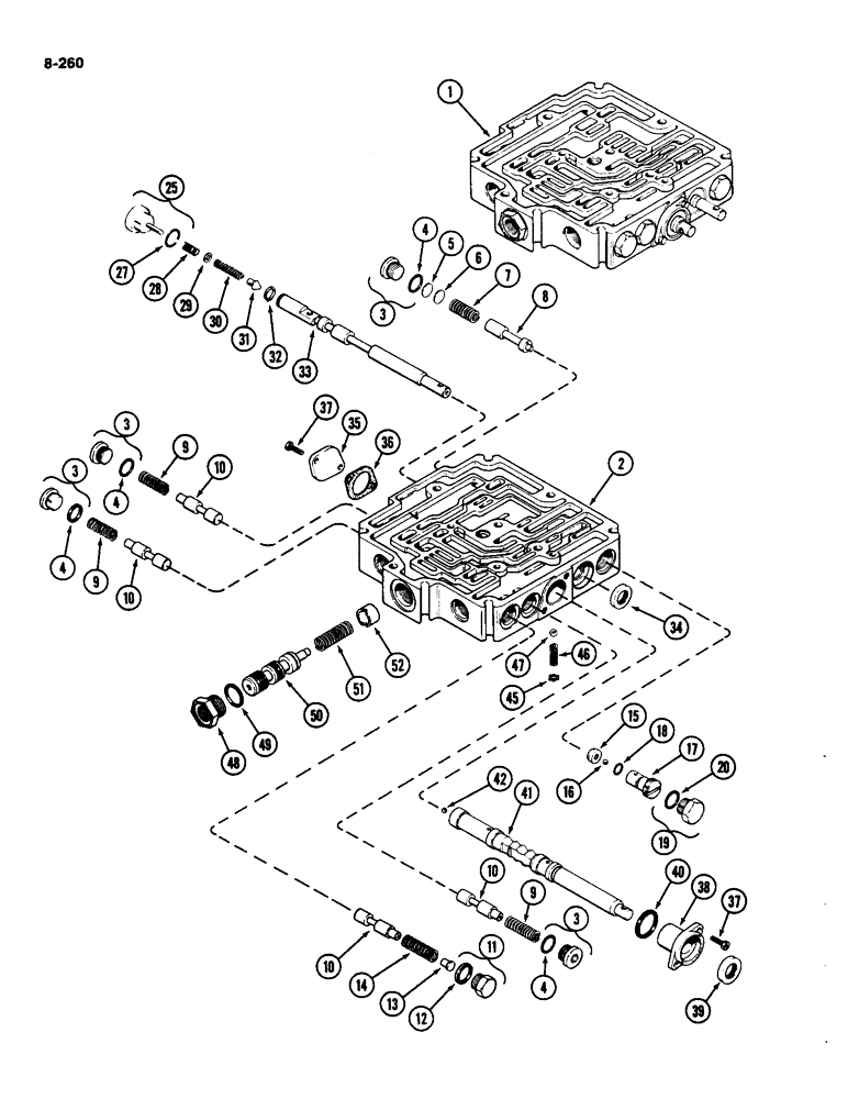 Схема запчастей Case IH 4490 - (8-260) - POWER SHIFT CONTROL VALVE ASSEMBLY (08) - HYDRAULICS